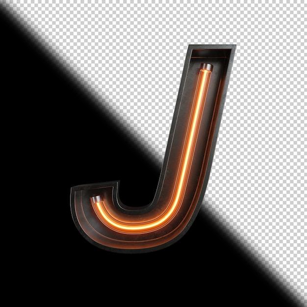 PSD neonlicht letter j.