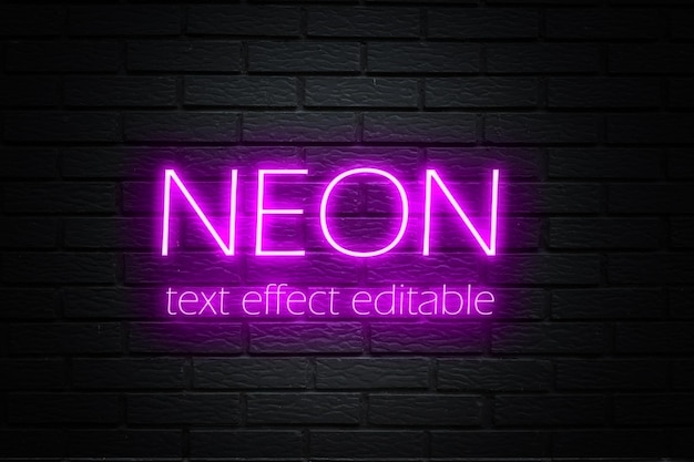 neonlicht teksteffect psd