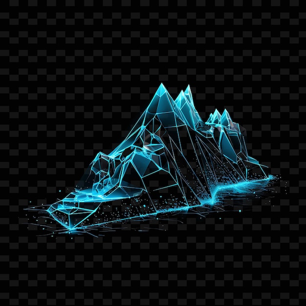 PSD neonlijnen iceberg icy blue fractured neon lines penguins jagged neon l y2k shapes psd gradients