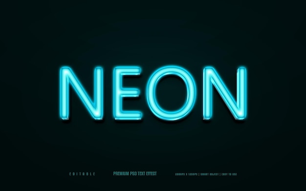 Neonowy Edytowalny Efekt Tekstowy Premium 3d Psd