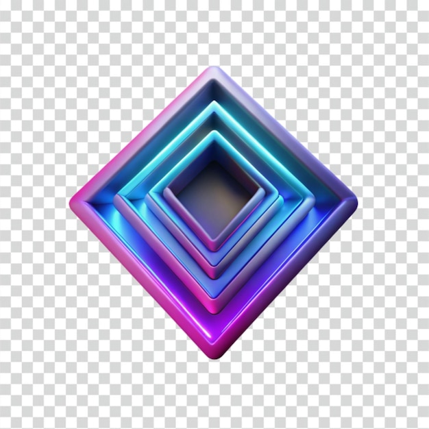 Neonowy kształt diamentu