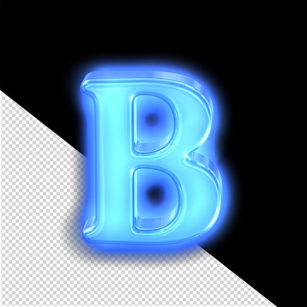 Neonowy Niebieski Symbol Litera B