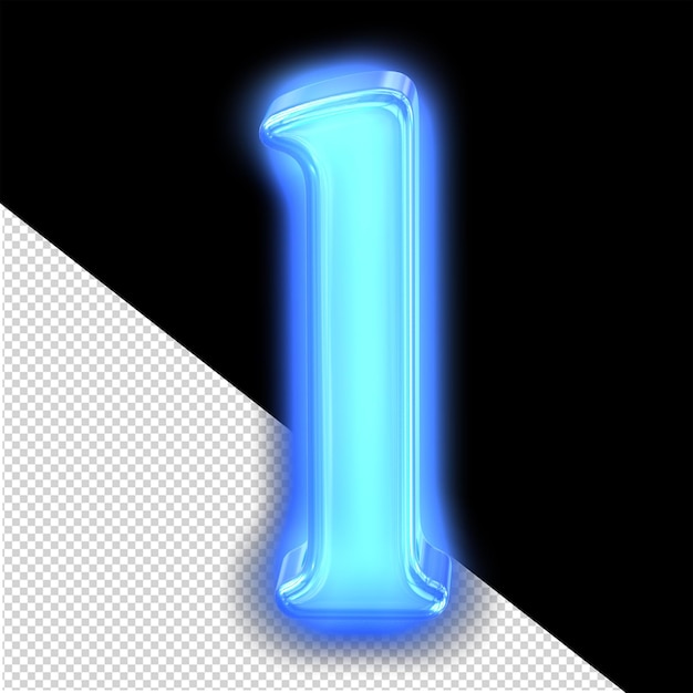 Neonowy Niebieski Symbol Litera L