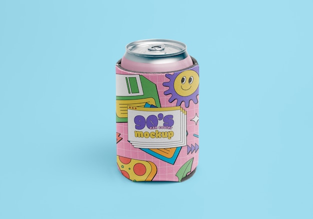 PSD neoprene can cooler with beautiful mockup design