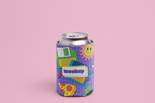 Neoprene can cooler with beautiful mockup design