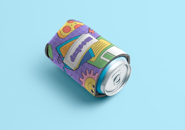 Neoprene can cooler with beautiful mockup design