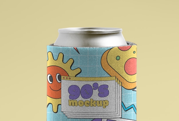 Neoprene can cooler with beautiful mockup design