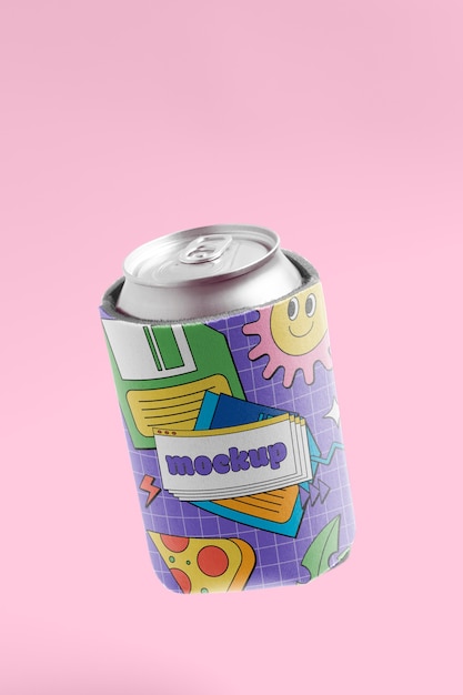 PSD neoprene can cooler with beautiful mockup design