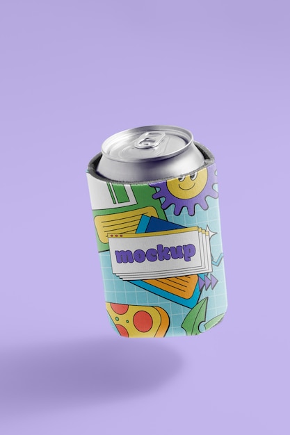 PSD neoprene can cooler with beautiful mockup design