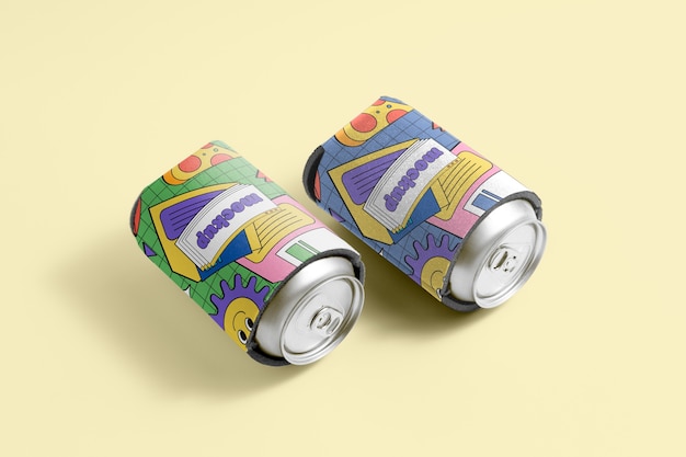 Neoprene can cooler with beautiful mockup design