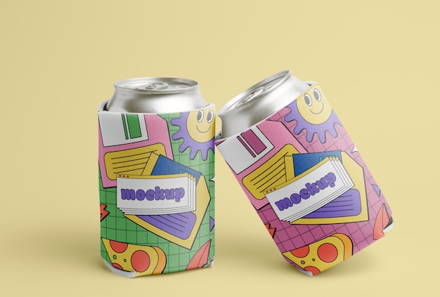 PSD neoprene can cooler with beautiful mockup design