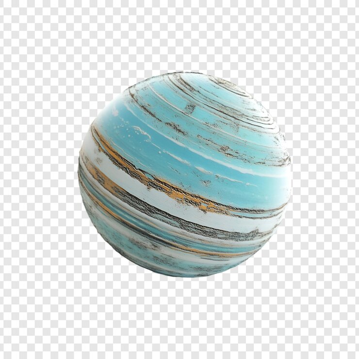 PSD neptune blue marble planet with swirling clouds