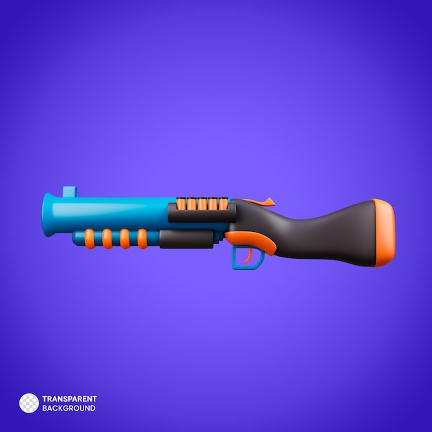 PSD Изолированная икона ружья nerf 3d render illustration