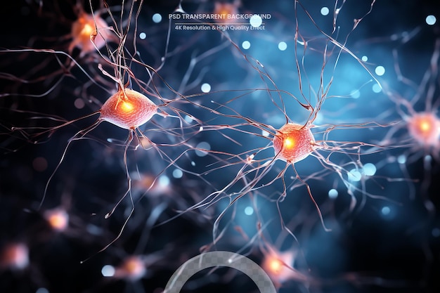 PSD nerve cells with glowing link knots