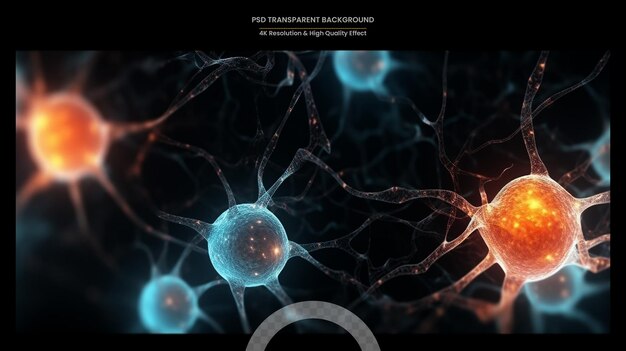 PSD nerve cells with glowing link knots