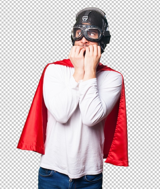 Nervous super hero