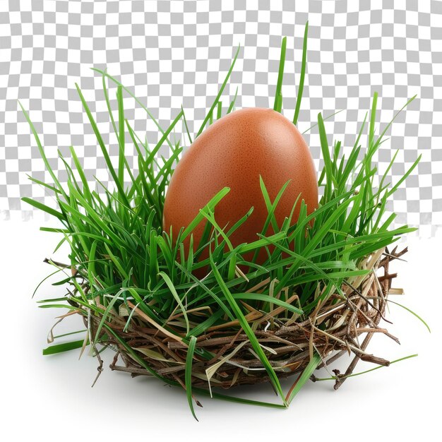 PSD a nest of grass with an egg on it