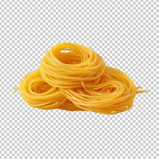 PSD nido di pasta di spaghetti cruda sulla trasparenza