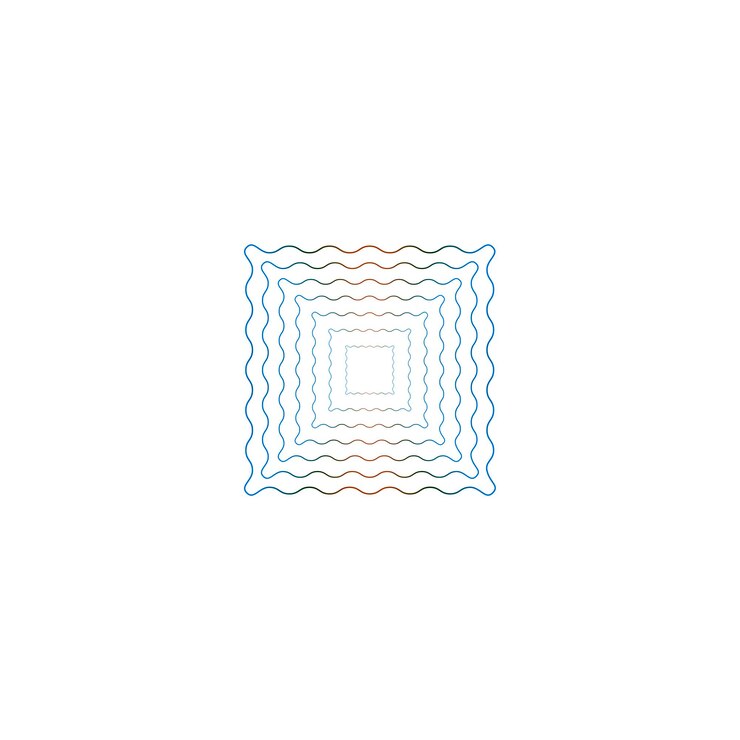 PSD nested wavy square frames