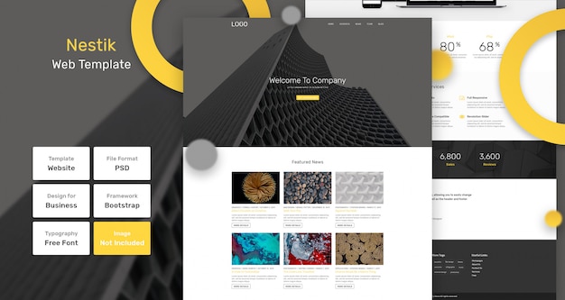 PSD nestik  business and agency web template