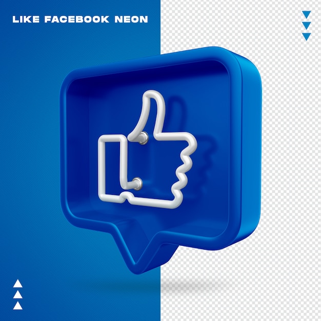 Net als facebook neon geïsoleerd