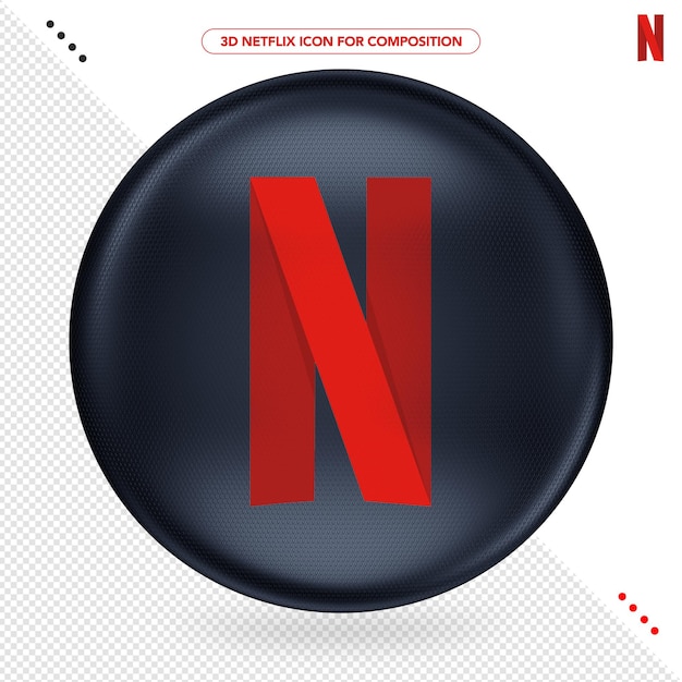 PSD icona di netflix isolata nel rendering 3d