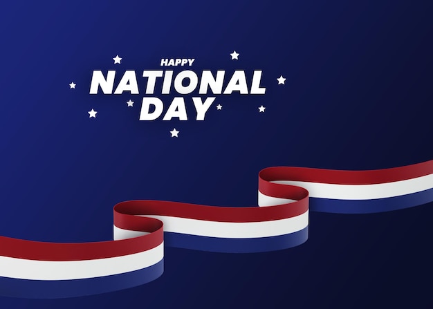 PSD 네덜란드 국기 디자인 독립 기념일 배너 편집 가능한 텍스트 및 배경