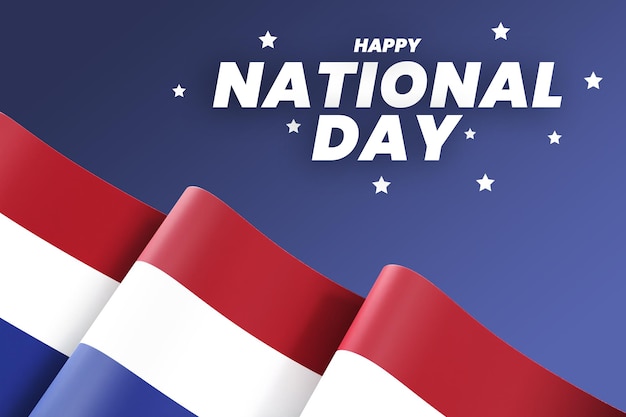 PSD netherlands flag design national independence day banner editable text and background