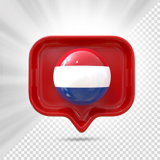 Netherlands flag icon 3d render