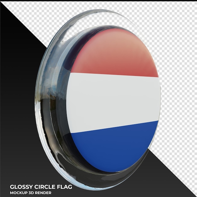 PSD netherlands0003 bandiera circolare lucida strutturata 3d realistica