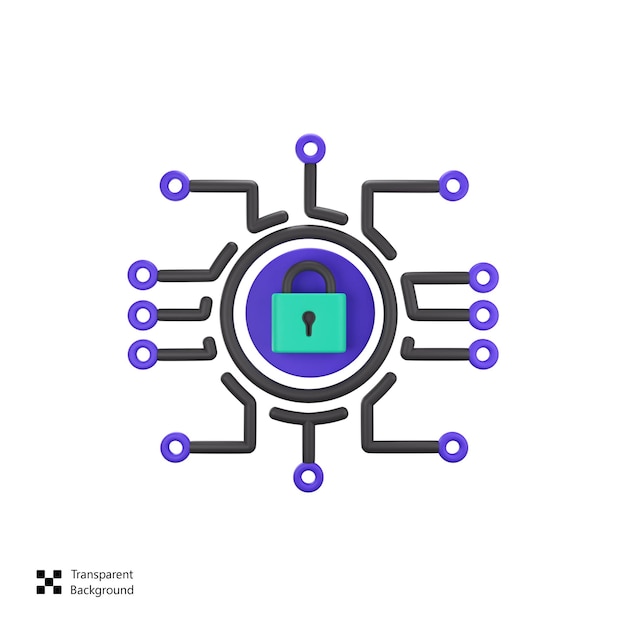 netwerkbeveiliging 3D-pictogram