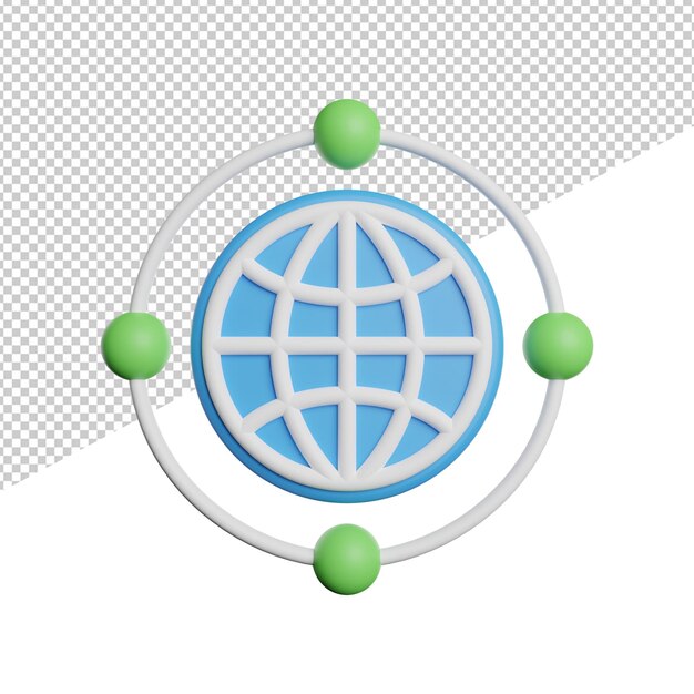 PSD netwerkverbinding sociale vooraanzicht 3d-rendering pictogram illustratie op transparante achtergrond