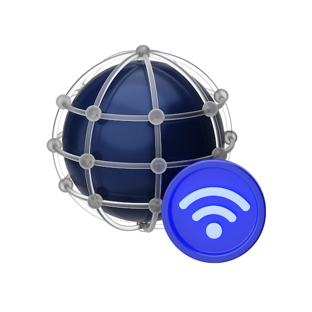 PSD network 3d icon devicely