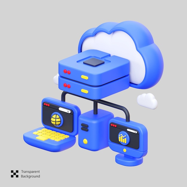 PSD network 3d icon