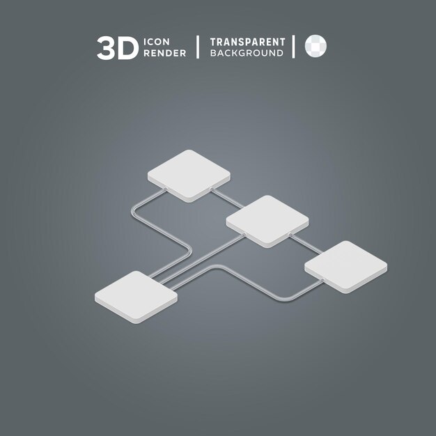 PSD network 3d illustration rendering 3d icon colored isolated