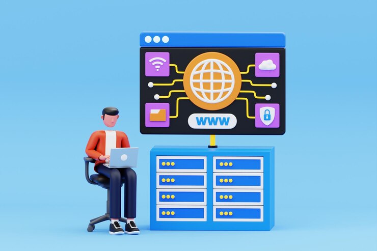 PSD network administrator 3d illustration