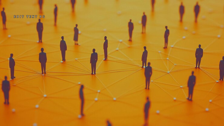 PSD network of connected people social connections community global network
