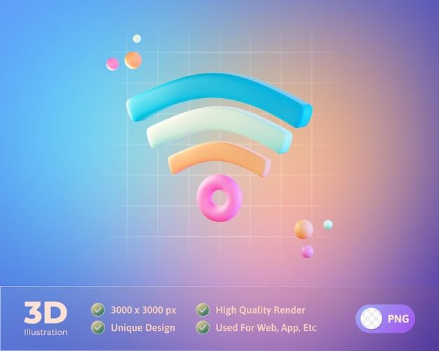 PSD network data information 3d icon illustration