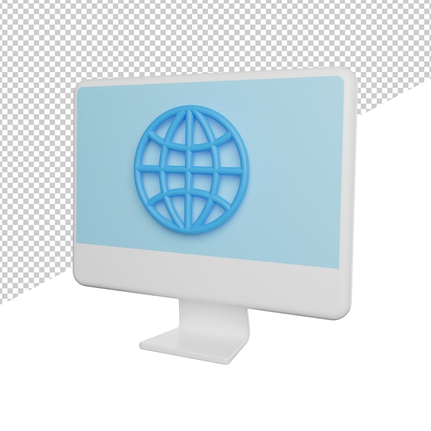 PSD 透明な背景にネットワーク ガジェット技術側ビュー 3 d レンダリング アイコン イラスト