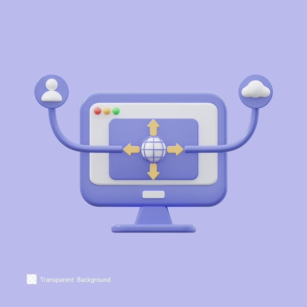 Network icon 3d rendering illustration