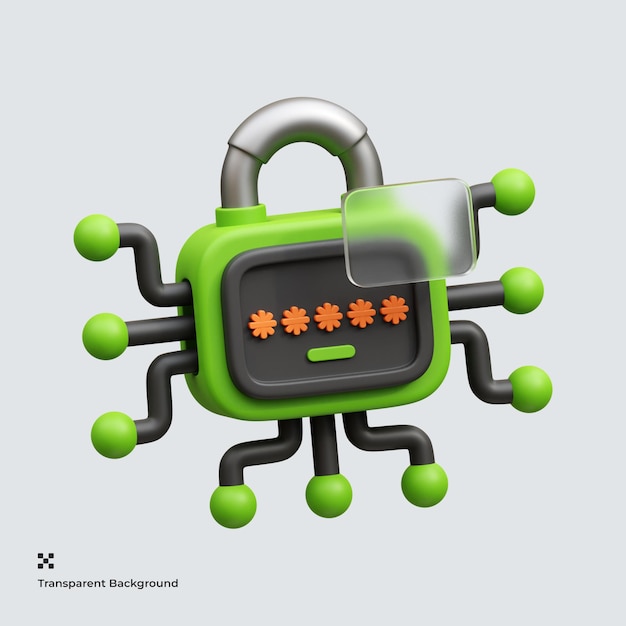 PSD network security 3d icon