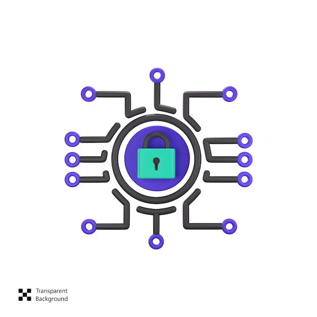 PSD network security 3d icon