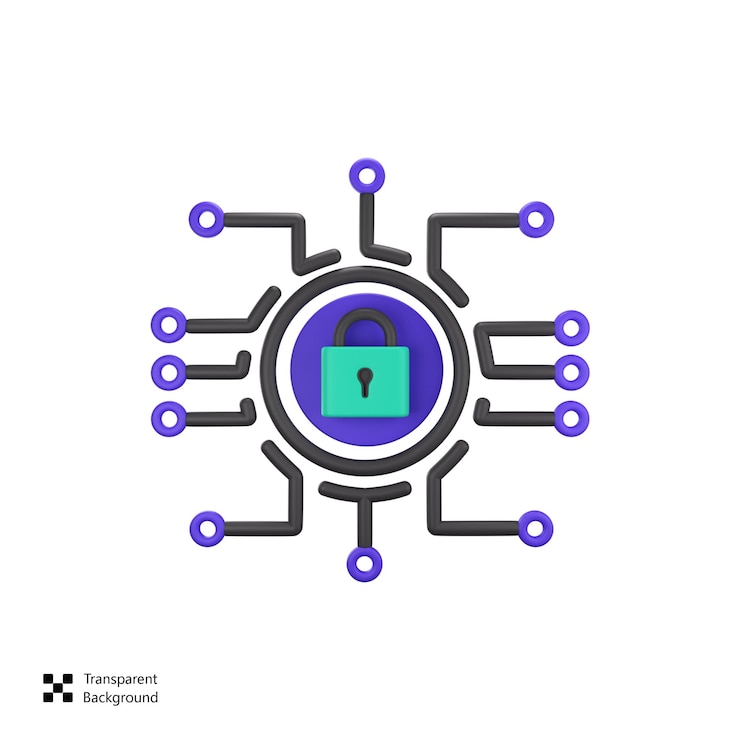 PSD network security 3d icon
