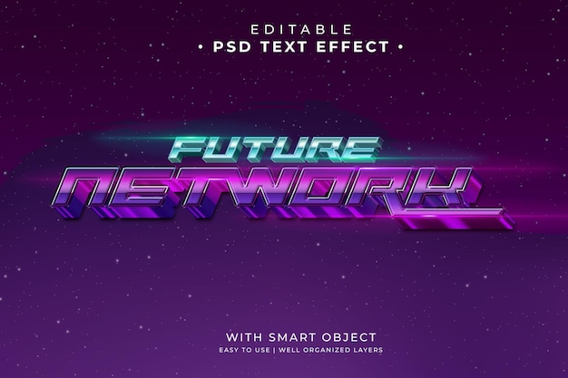 PSD network y2k 80s text effect