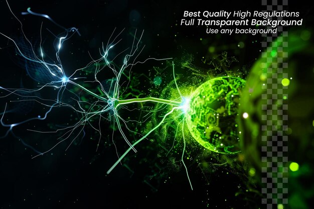 PSD neural nexus green brain with neuron script