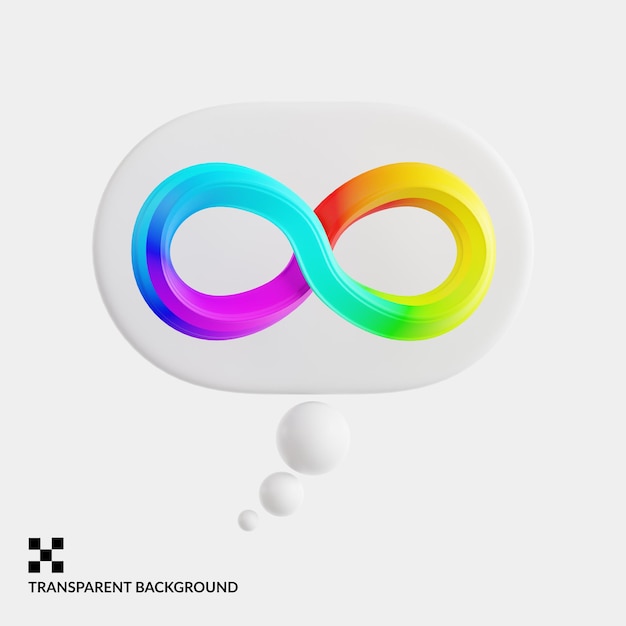 Neurodiversity Thought Bubble with Rainbow Infinity Symbol