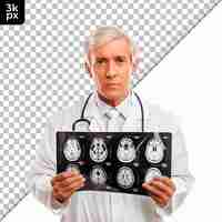 PSD neurologist isolated on transparent background