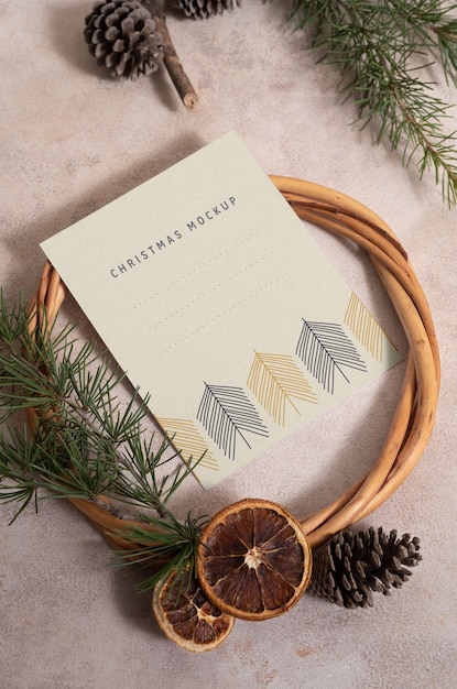 Neutral christmas greeting mockup