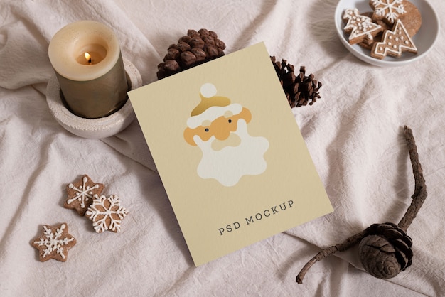 Neutral christmas greeting mockup