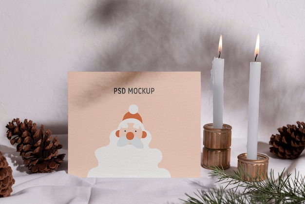 PSD neutral christmas greeting mockup